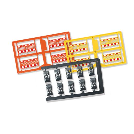 Busch 1108 Schrankenzaun gelb/orange H0 (Spur H0)