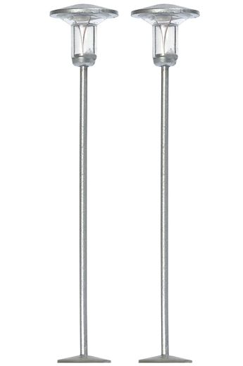 Busch 4141 2 silb. Siedlungsleuchten H0 (Spur H0)