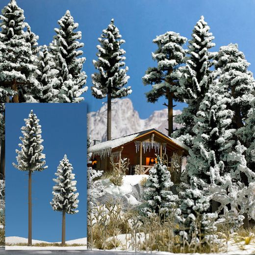 Busch 6153 2 Schnee-Fichten, 130/195 mm (Spur H0)