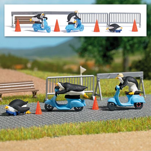 Busch 7925 A-Set: Pinguine Rollerfahrt H (Spur H0)