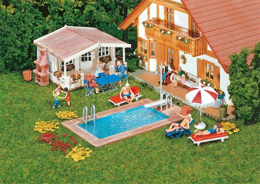 Faller 180542 Swimming-Pool und Gartenhaus (Spur H0)