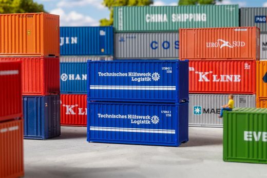 Faller 182005 20 Container THW, 2er-Set (Spur H0)