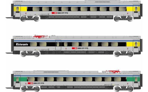Hornby HN3503 SBB, Ergänzungsset 3tlg. ETR 610 Cisalp (Spur N)