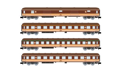 Hornby HN4296 RENFE, 4er-Set Reisezugwg. Ty (Spur N)