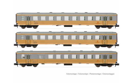 Hornby HN4325 NÖVOG, 3er-Set Schlieren, silber/gold, (Spur N)