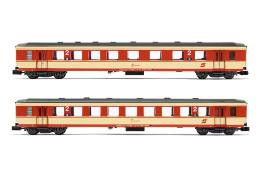 Hornby HN4374 ÖBB, 2er-Set 2.Kl. Schlierenwagen, Jaff (Spur N)