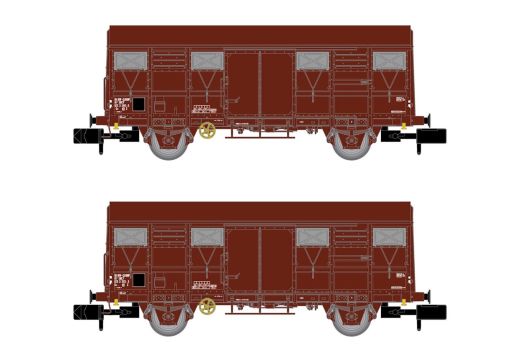 Hornby HN6516 SNCF, 2er-Set, 2-achs. Ged. Güterwg. G4 (Spur N)