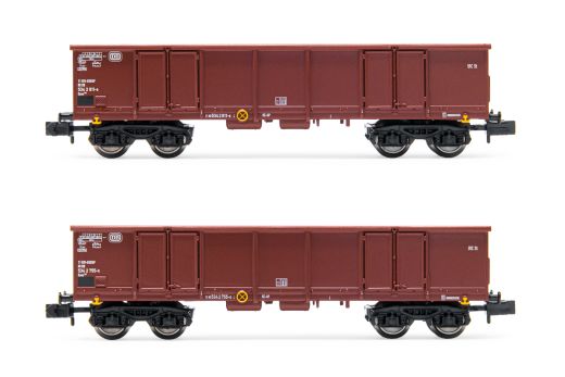 Hornby HN6533 DB,2er-Set,4achs.offene Güterwg. Eaos, (Spur N)