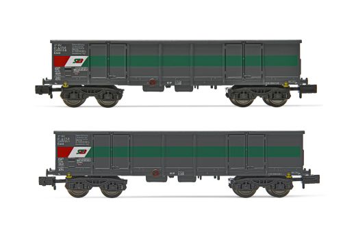 Hornby HN6534 STLB,2er-Set,4achs.off.Gw.Eaos,grau/grü (Spur N)