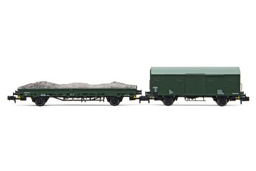 Hornby HN6567 DR, 2-tlg. Set Bahndienstwagen, in grün (Spur N)