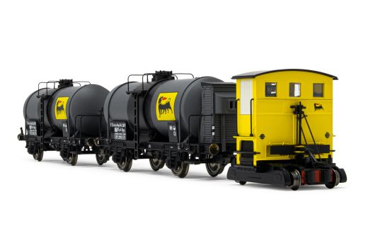 Hornby HR2877 AGIP, Rangiertr. Gelb +2 zweiachs. Kess (Spur H0)