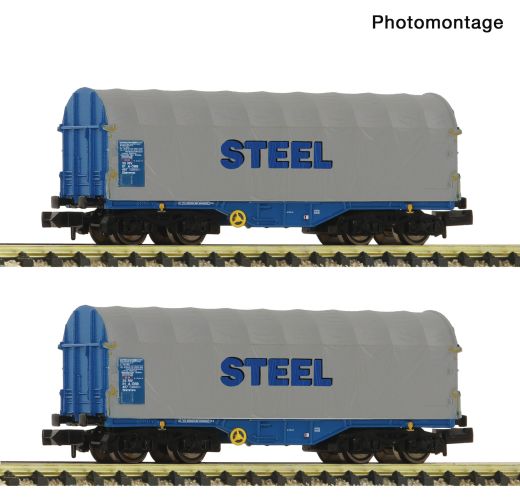 Fleischmann 6660173 2er Set Schiebeplanenwagen OB (Spur N)