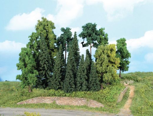 Heki 1957 Mischwald, 20 Bäume + Tannen (Spur H0)