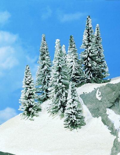 Heki 2161 8 Schneetannen 7-12 cm