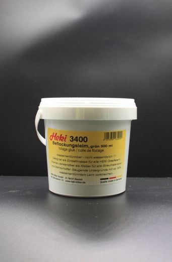 Heki 3400 Beflockungsleim, grün, 500 ml (Spur H0)