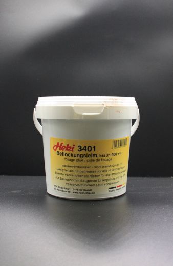 Heki 3401 Beflockungsleim, braun, 500 m (Spur H0)