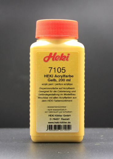 Heki 7105 Acrylfarbe Gelb, 200 ml