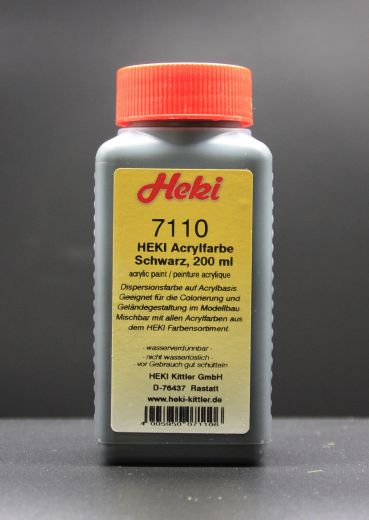 Heki 7110 Acrylfarbe Schwarz, 200 ml