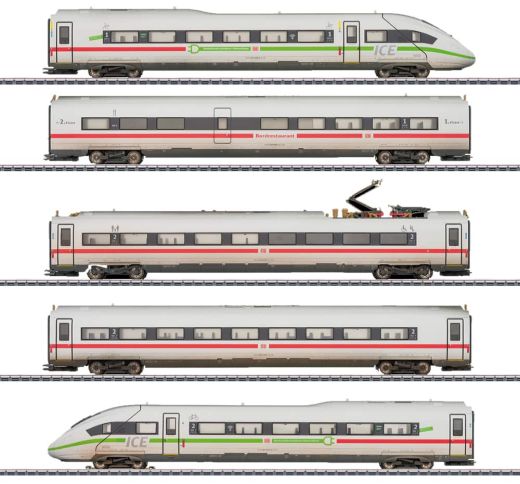 Märklin 39717 ICE 4, 5-tlg, grüner Streifen gealtert (Spur H0)