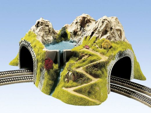 NOCH 5180 Ecktunnel 2-gleisig, gebogen, (Spur H0)