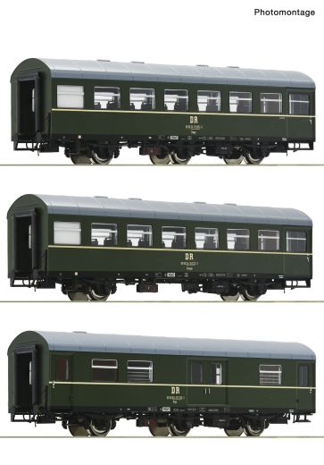 Roco 6200009 3er Set Rekowagen DR #1 (Spur H0)