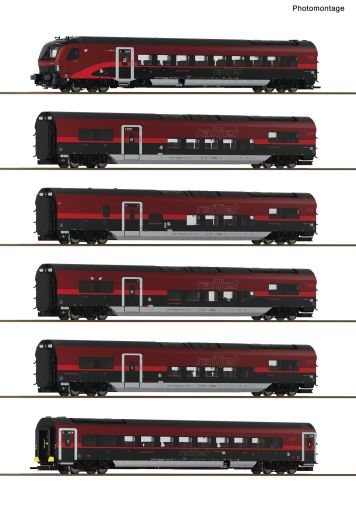 Roco 6220178 6er Set Railjet OBB AC+Innenb (Spur H0)