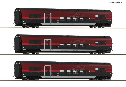 Roco 6220179 3er Set Railjet OBB AC+Innenb (Spur H0)