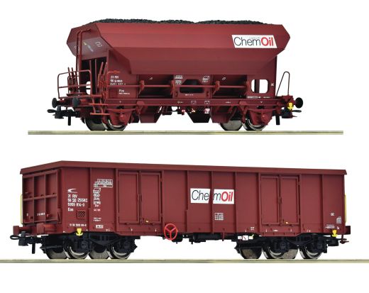 Roco 6600221 2er Set Guterwagen Chemoil (Spur H0)