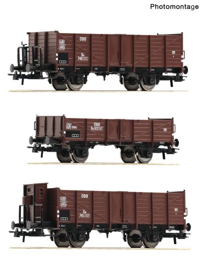 Roco 6600250 3er Set offene Guterwagen OBB (Spur H0)