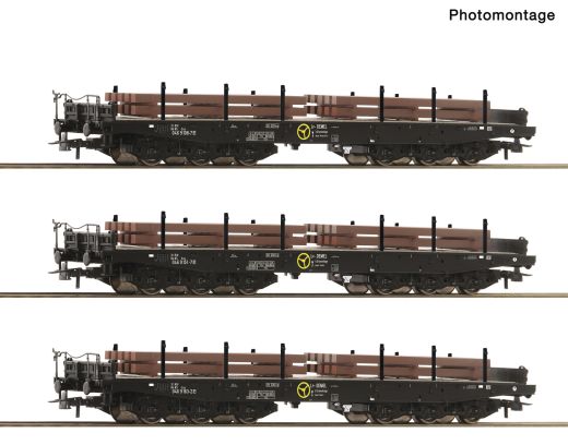 Roco 6600263 3er Set Schwerlastwagen NS+Br (Spur H0)