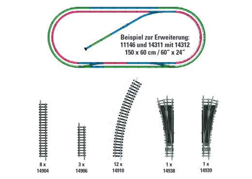 TRIX T14312 Gleis-Ergänzungspackung H2 (Spur N)