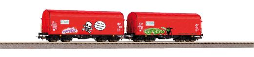 PIKO 58257 2er Set Schiebeplanenwg. Caib NS V mit (Spur H0)