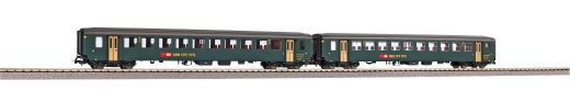 PIKO 96786AC ~2er Set Personenwg. EW I B SBB grün IV (Spur H0)