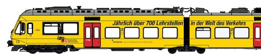 Lemke LS17201ACS Triebzug RABe 525 NINA, 3-tlg. BLS/Logi (Spur H0)
