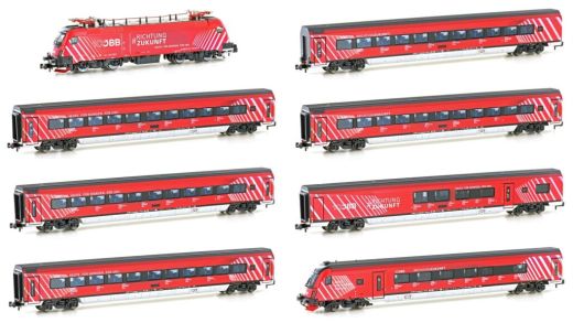 Lemke H25227S Personenzug mit Rh 1116, 8-tl (Spur N)