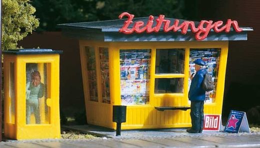 Auhagen 12340 Zeitungskiosk mit Telefonzell