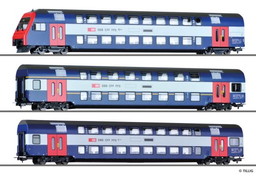 Tillig 70066 Doppelstockwg.-set, SBB, Ep.V (Spur H0)