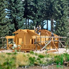 Busch 1855 Blockhütte im Bau H0 (Spur H0)