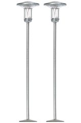 Busch 4141 2 silb. Siedlungsleuchten H0 (Spur H0)