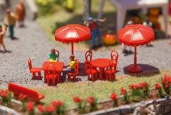 Faller 180910 Sonnenschirme, Tische, Bänke (Spur H0)