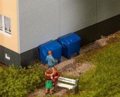 Faller 180914 2 Blaue Mülltonnen (Spur H0)