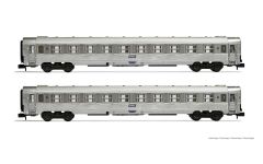 Hornby HN4337 SNCF, 2er-Set DEV Inox Wagen, (Spur N)