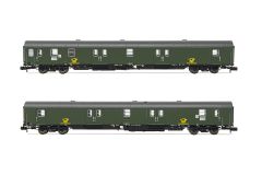Hornby HN4417 DBP, 2-tlg. Set 4-achs. Postwagen Post- (Spur N)