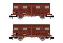 Hornby HN6516 SNCF, 2er-Set, 2-achs. Ged. Güterwg. G4 (Spur N)
