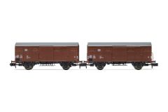 Hornby HN6522 DB, 2er-Set, 2-achs. Ged. Güterwg. Gs, (Spur N)