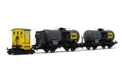 Hornby HR2877 AGIP, Rangiertr. Gelb +2 zweiachs. Kess (Spur H0)