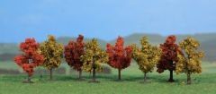 Heki 1141 8 Laubbäume herbstlich 4 cm (Spur H0)