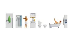 NOCH 16289 Figuren-Themenw.Badezimmer (Spur H0)